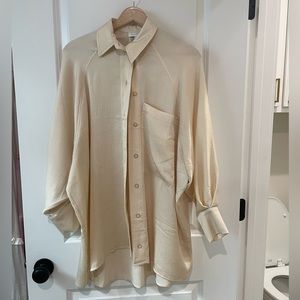 Nordstrom button down satin shirt